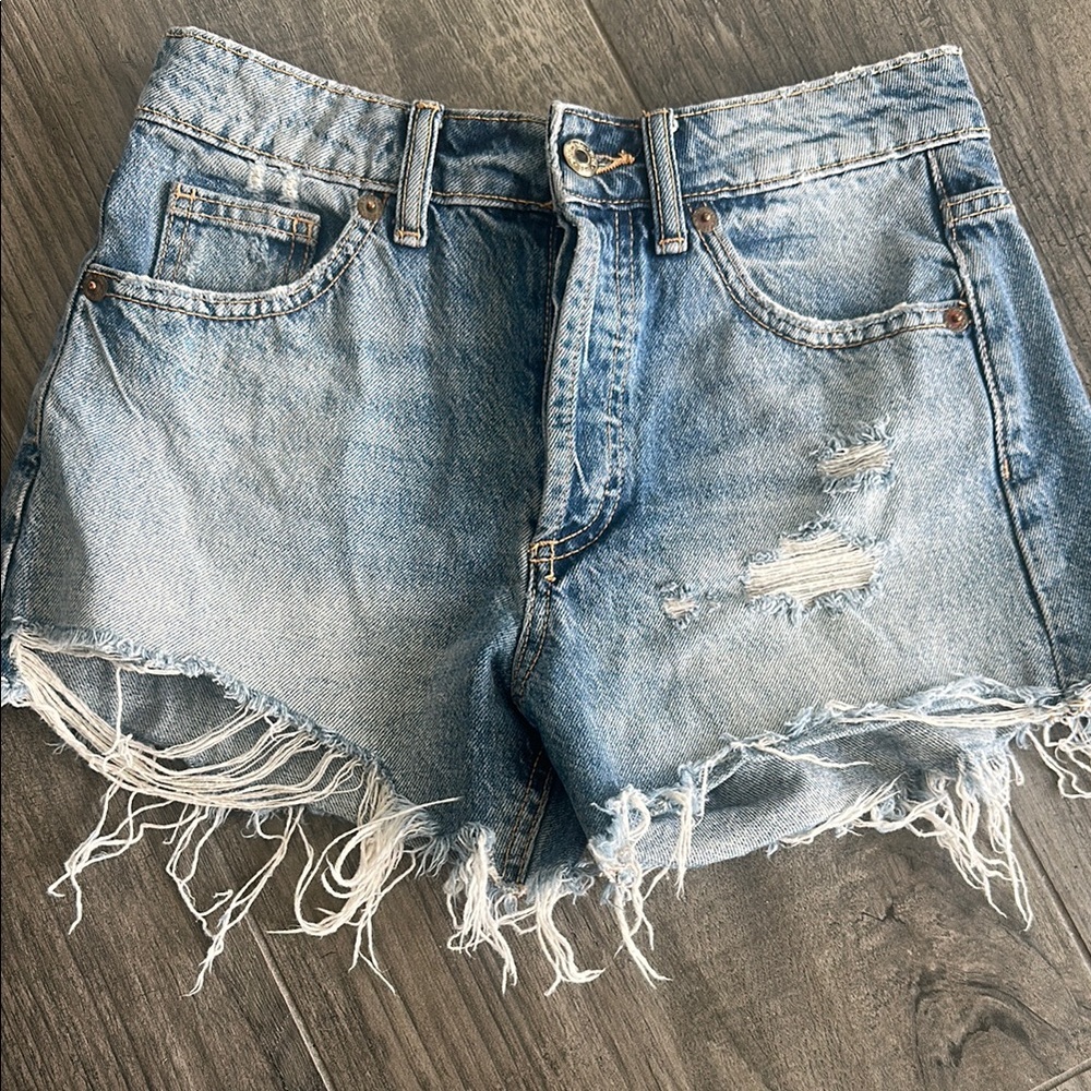 Distressed Denim Shorts